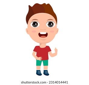 little girl boy show ok okey liking accept agreement rejoicing with thumb up primary school kindergarten education concept