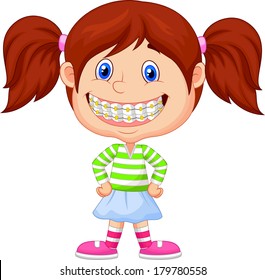 Little girl with brackets