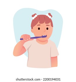 Little girl brushing his teeth. Brushing teeth for oral hygiene. Clean white tooth. Healthy teeth.