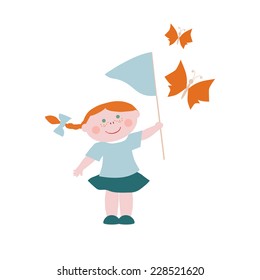 Little girl with butterfly net