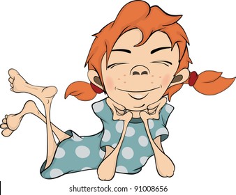 The little girl. Cartoon