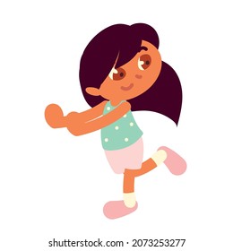 little girl cartoon icon style