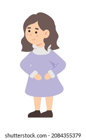 little girl cartoon vector icon