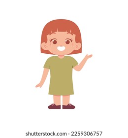 Little girl character. Elementary School Kids Wearing Uniform Illustration