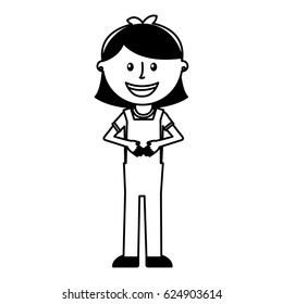little girl character icon