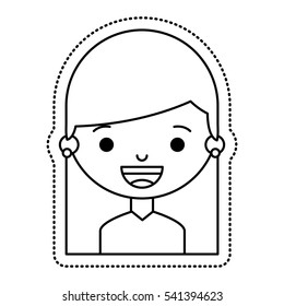 little girl character icon vector illustration design