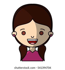 little girl character icon vector illustration design