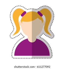little girl character icon vector illustration design