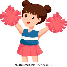 Little Girl Cheerleader Character Design Illustration