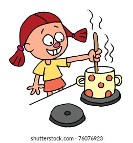 Little girl cooking