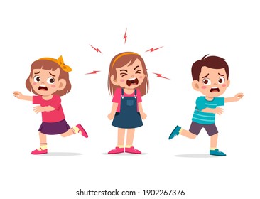 Little Boy Cry Scream Loud Make Stock Vector (Royalty Free) 1899821854