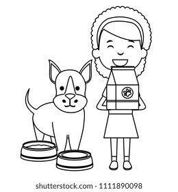 little girl with cute dog