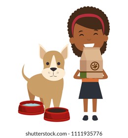 little girl with cute dog