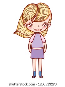 Little girl cute drawing