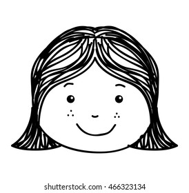 little girl cute icon vector illustration design