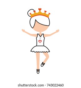the little girl danced ballet with tutu dress and crown