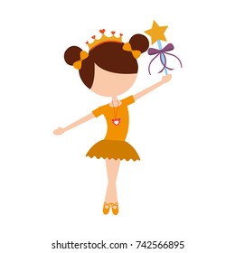 little girl dancer ballet holding magic wand