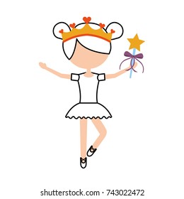 little girl dancer ballet holding magic wand