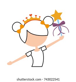 little girl dancer ballet holding magic wand