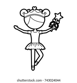 little girl dancer ballet holding magic wand