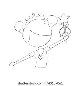 little girl dancer ballet holding magic wand