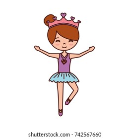 little girl dancer ballet wearing crown in pose