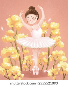 little girl dancing ballet cute poster