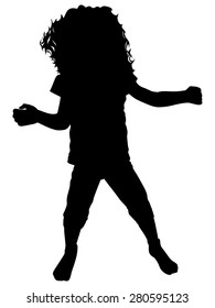 Little girl dancing, vector