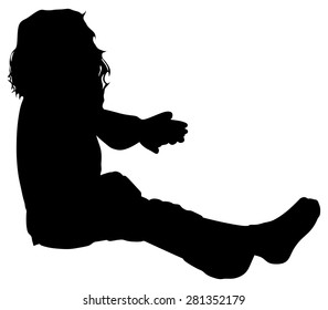 Little girl dancing, vector