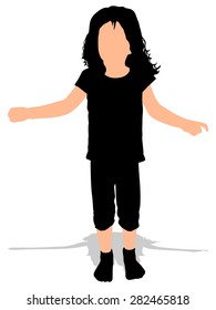 Little girl dancing, vector