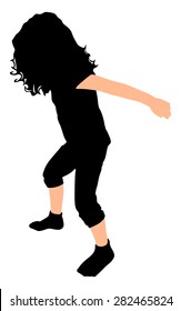 Little girl dancing, vector