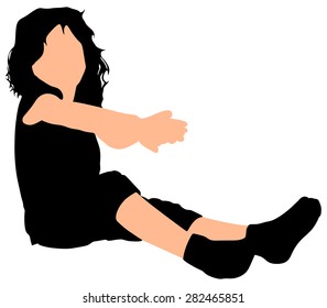Little girl dancing, vector