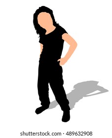 Little girl dancing, vector