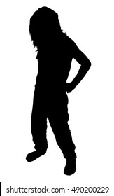 Little girl dancing, vector