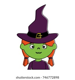 little girl disguised as a witch