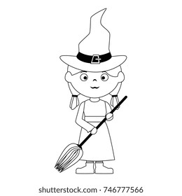 little girl disguised as a witch