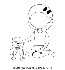 little girl with dog character
