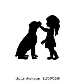 Little Girl And Dog, Logo Icon