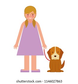 little girl with dog mascot avatar character
