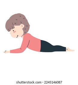 little girl doing yoga cartoon
