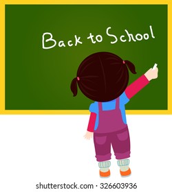 Little girl is drawing Back to school