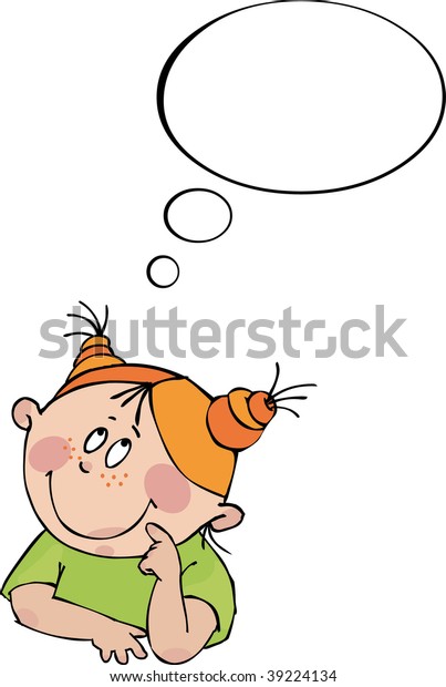 Little Girl Dreams Stock Vector (Royalty Free) 39224134