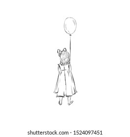 470 Little girl holding balloon silhouette Images, Stock Photos ...