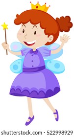Little girl dressed in fairy costume illustration