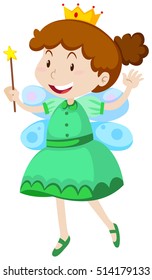 Little girl dressed as fairy illustration