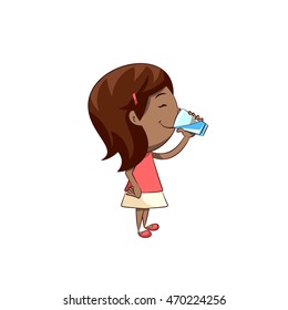 Little girl drinking water