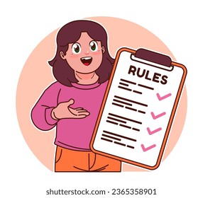 A little girl explains the rules