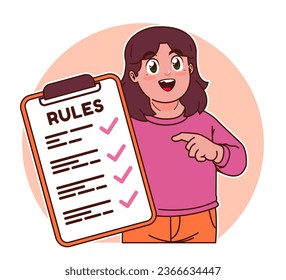 A little girl explains the rules