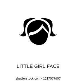 Little girl face icon. Little girl face symbol design from People collection. Simple element vector illustration on white background.