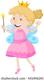 Little girl in fairy costume illustration